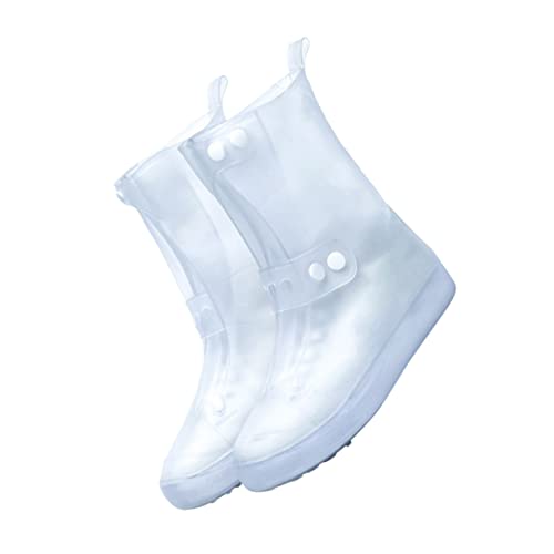 Kisangel 1 Paar Wasserdichter Überschuh Aus Silikon Bausatz Überschuhe Sitz wasserdichte Regenschuhe Chenille wasserdichte Hose Regenmantel Schuhüberzug Wasserdicht Stiefeletten PVC Weiß von Kisangel