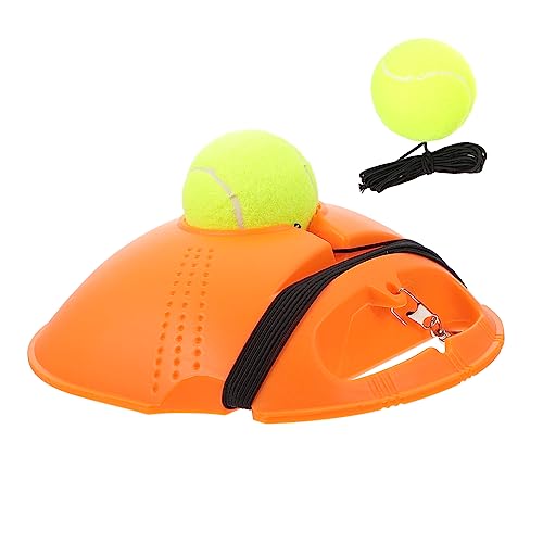 Kisangel 1 Satz Tennistrainer Tennisballmaschine Korb für Tennisbälle Tennis-Übungsset Netz Tennis-Übungswerkzeug Tennis-Trainingszubehör Tennis-Übungsgerät Sportstütze Gummi Orange von Kisangel