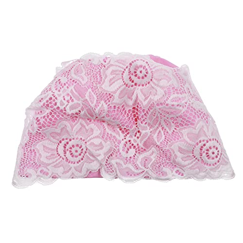 Kisangel 1Stk Damen-Spitzen-Badekappe Taucherbrille Badekappe Männer sprühen Damen Badekappe Wallaroo Swim Cap Women damenbademäntel Frauen modische Spitzenkappe Schwimmhut Pu Rosa von Kisangel