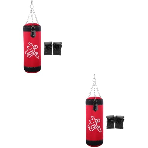 Kisangel 2 Sätze Sandsack-Set Karate-sandsack Fitness-sandsack Fitnessziel Übungstasche Karate-Tasche Fitnesstasche Fitness-hängetasche Karate-trainingstasche Kicksack Pu Rot von Kisangel