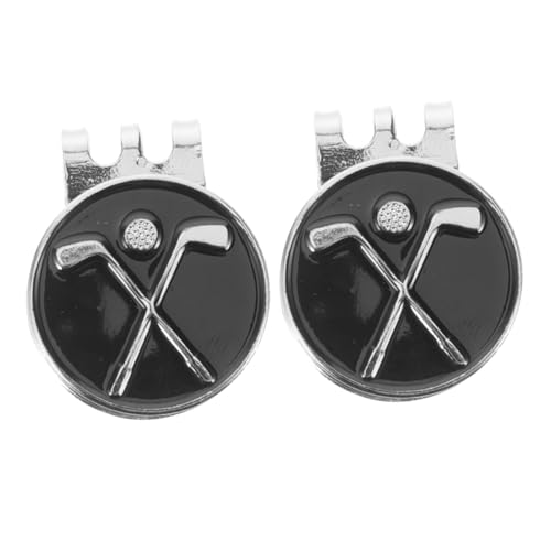 Kisangel 2St hat Clip gurtverschluss Golf zubehör Golfgeschenk golfschlager Golfbürste gelbe Golfbälle Markierungen Golf-Tool Golfballmarker aus Metall zarter Hutmarker Zinklegierung Black von Kisangel