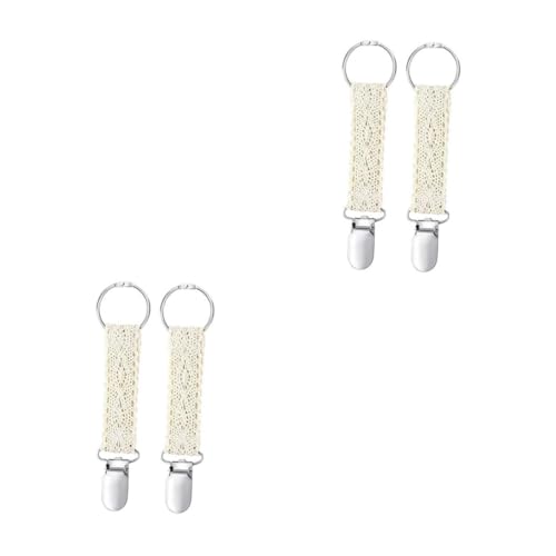 Kisangel 2sets Spitze Hut Clip Spitzenhut-Clip-zubehör Hutclip Für Damen Spitzenhutclip Für Erwachsene Clip Für Reisehut Spitzenhutclips Für Mädchen Tragbarer Hutclip Baumwolle Beige 2pcs*2 von Kisangel