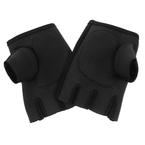 Kisangel 2st Fitness-Handschuhe Reithandschuhe Halbfingerhandschuhe Sporthandbedeckungen Fahrradhandschuhe Bequeme Angelhandschuhe Handschuhe Zum Training Trainingshandschuhe Gummi Black von Kisangel