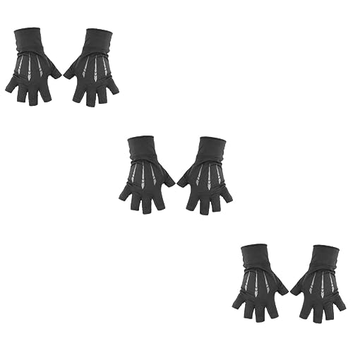 Kisangel 3 Paare Angelhandschuhe Eisseide Fingerlose Handschuhe für männer Arbeitshandschuhe Herren Fitness Handschuhe fitnesshandschuhe rutschfeste Sommerhandschuhe UV-Schutzhandschuhe von Kisangel