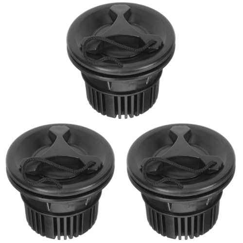 Kisangel 3St Kajakventil Ballonpumpe elektrisch Luftfüllventil Bausatz schlauchboot zubehör Aufblasbares Boot Zubehör Hochdruckventil für Boote Adapter für aufblasbare Kajaks PVC Black von Kisangel