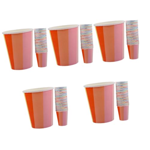 Kisangel 5 Sätze Partygeschirr Papierbecher Kaffeetassen Mit Deckel Getränke Disposable Cups Esspressokaffeetassen Wasserbecher Aus Papier Wasserbehälter Aus Papier Colorful 50 Stück * 5 von Kisangel