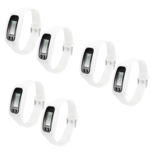 Kisangel 6 Stück Elektronische Uhr Gehdistanzzähler Kalorienzähler Schrittzähler Uhr Digitales LCD Armband von Kisangel