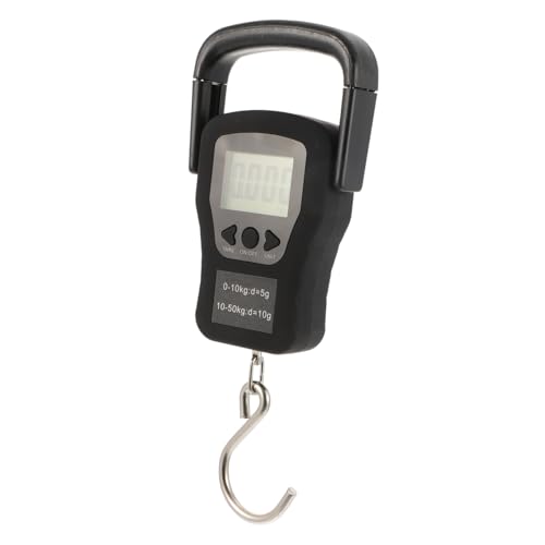 Kisangel Angeln tragbare Waage kranwaage Crane Scale Pocket Scale wiegenset Kofferwaage mit Retractable Maßband digital mit Maßband skalieren Kunststoffwaage Fischwaage Plastik Black von Kisangel