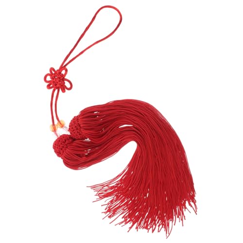 Kisangel Tai-chi- -hängespieß Traditionelle Quaste Quastendekore Chinesischer Knoten Quaste Im Chinesischen Stil Chinesischer Quastenanhänger Chinesische Knoten Charms Rot Plastik von Kisangel