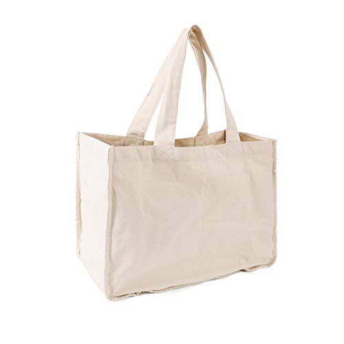 Kisbeibi Eco-fri endly Canvas-Einkaufstaschen, Einkaufstaschen, Öko-Taschen, Lebensmittel-Taschen mit Griffen, wiederverwendbar, Bio-Baumwolle, faltbar und waschbar (Größe: 1 Stück) von Kisbeibi
