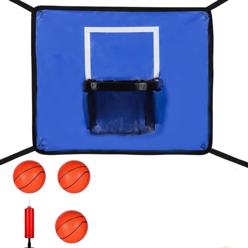 Kissmii Trampolin-Basketballkorb-Zielset mit Minibällen und Pumpe für Kinder, Erwachsene, Indoor-Outdoor-Spiel von Kissmii