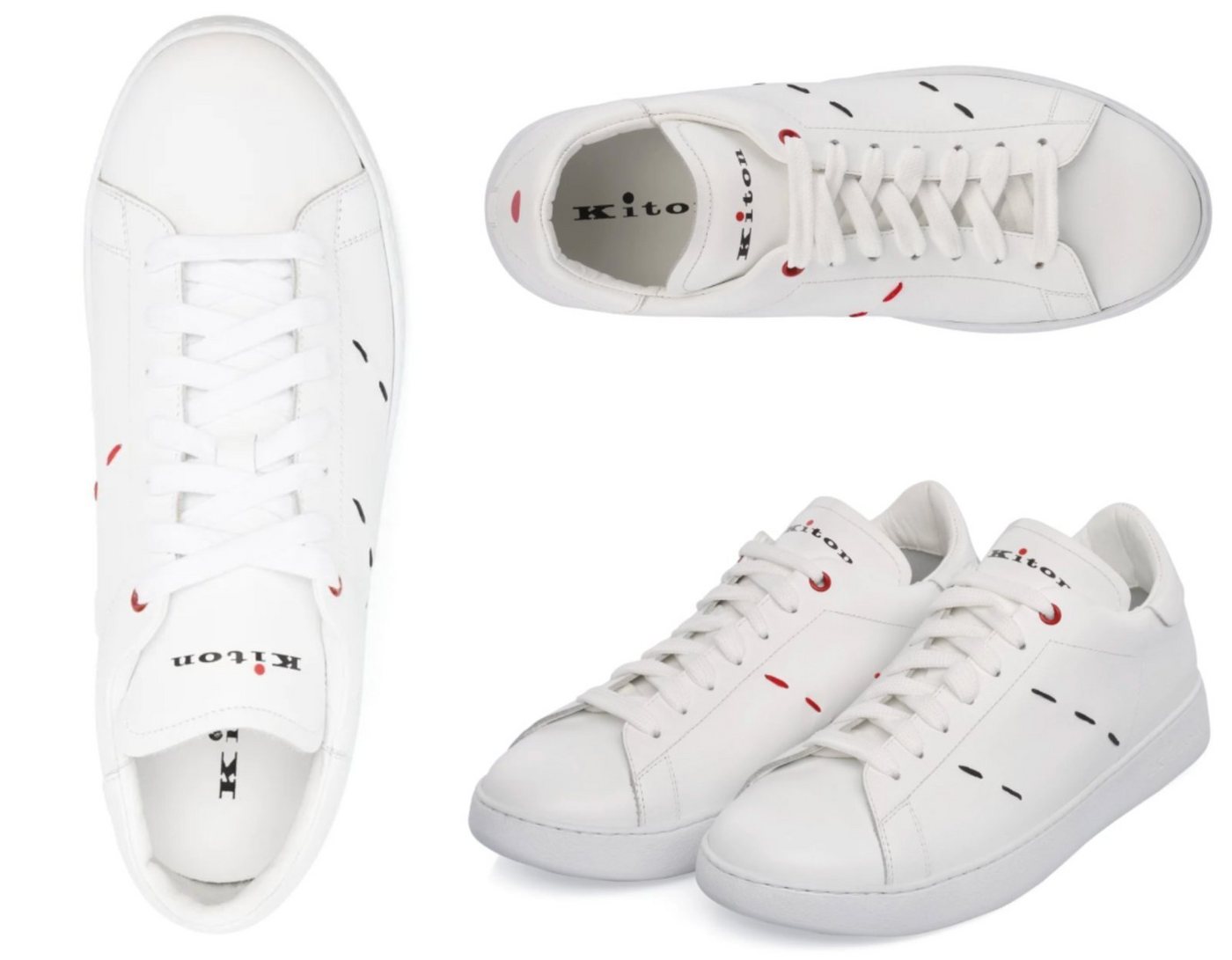 Kiton KITON Top-Stitched Leather Ciro Paone Sneakers Runners Schuhe Shoes Tr Sneaker von Kiton