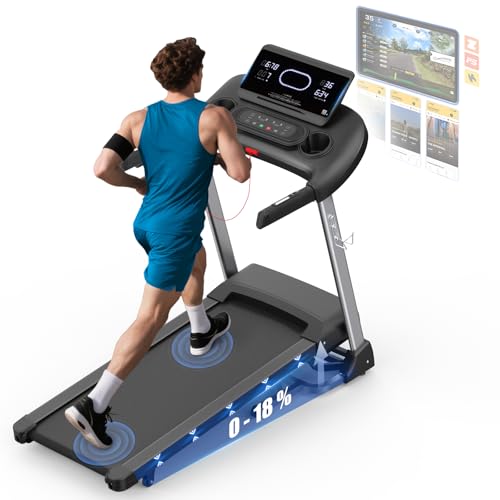 Kitopa Laufband für Zuhause, Laufband bis 20 km/h und 7PS, Profi Große Lauffläche Laufband mit 18 Steigung, Lauffläche Laufband Klappbar mit interaktivem LCD-Display & Bluetooth, bis 160KG Kitopa Laufband für Zuhause, Laufband bis 20 km/h und 7PS, Profi Große Lauffläche Laufband mit 18 Steigung, Lauffläche Laufband Klappbar mit interaktivem LCD-Display & Bluetooth, bis 160KG von Kitopa