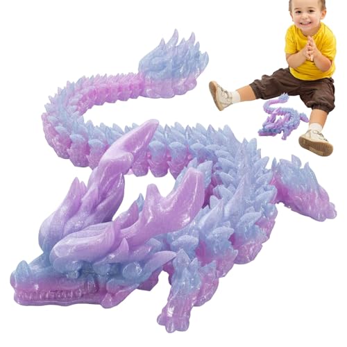 Kixolazr 3D-Gedruckter Drache, 3D-gedrucktes Drachen-Zappelspielzeug | 3D-Druckspielzeug Drache voll beweglich | Gelenkiger Drache, Drache-Fidget-Spielzeug für Heimkinder, Flexible Gelenke, von Kixolazr