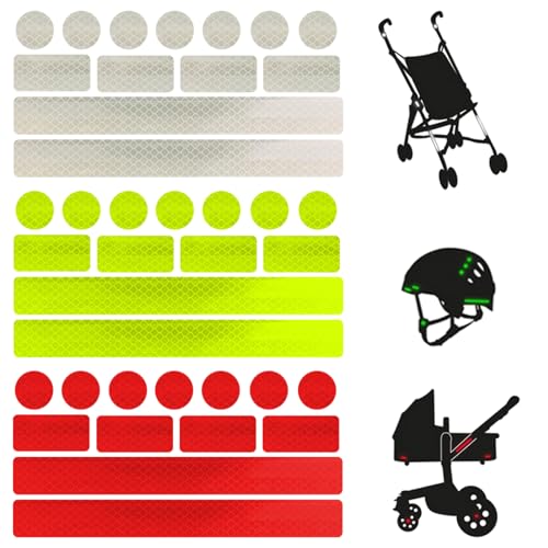 3 Set Reflektierende Aufkleber, Reflektor Aufkleber Sicherheit Warnband, Selbstklebend Reflektor Sticker, Wasserdichtes Reflektoren Reflektorband, für Fahrrad, Scooter, Kinderwagen, Helme, Motorrad 3 Set Reflektierende Aufkleber, Reflektor Aufkleber Sicherheit Warnband, Selbstklebend Reflektor Sticker, Wasserdichtes Reflektoren Reflektorband, für Fahrrad, Scooter, Kinderwagen, Helme, Motorrad von KkvoGmle