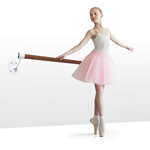 Klarfit Barre Mur - Ballettstange, Wandmontage, platzsparend: SmartSpace Concept| 100 cm Länge, auch für Kinder geeignet, Holme: 38 mm Ø in Holzoptik, pulverbeschichteter Stahl, weiß Klarfit Barre Mur - Ballettstange, Wandmontage, platzsparend: SmartSpace Concept| 100 cm Länge, auch für Kinder geeignet, Holme: 38 mm Ø in Holzoptik, pulverbeschichteter Stahl, weiß von Klarfit