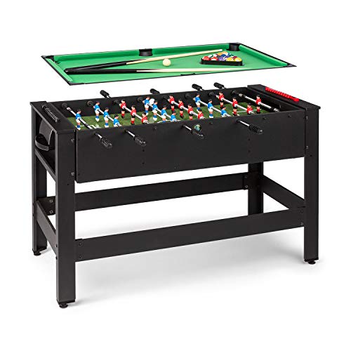 Klarfit Spin 2-in-1 Multifunktionstisch, Billardtisch 105 x 58 cm/grüne Bespannung, Tischkicker inklusive Spielzubehör, Spin-Funktion: drehbarer Tischl, schwarz Klarfit Spin 2-in-1 Multifunktionstisch, Billardtisch 105 x 58 cm/grüne Bespannung, Tischkicker inklusive Spielzubehör, Spin-Funktion: drehbarer Tischl, schwarz von Klarfit