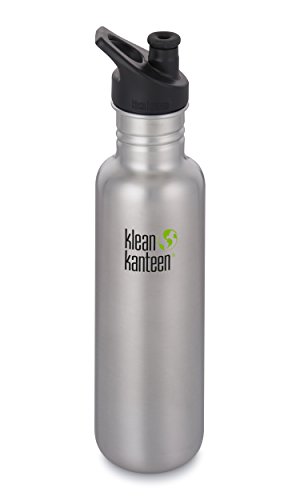 Klean Kanteen Classic Flasche, 0,8 Liter, Unisex, für Erwachsene, silberfarben, 276,2 mm x 72,5 mm (H x B) von Klean Kanteen