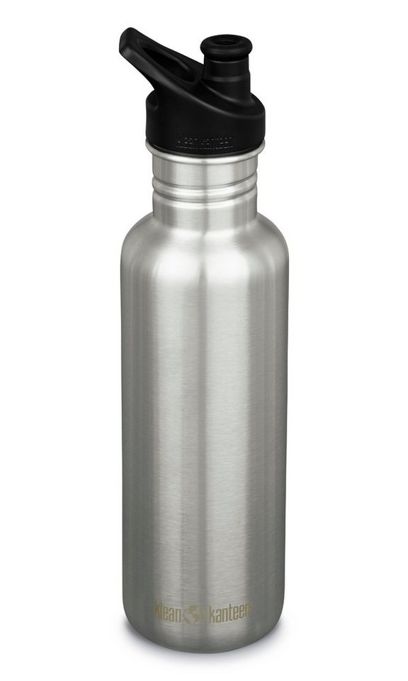 Klean Kanteen Trinkflasche, Klean Kanteen Edelstahl Trinkflasche 800ml - silber mit Sport Cap von Klean Kanteen