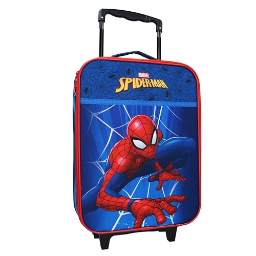 Klee Kids Trolley Koffer 12 L kindertrolley Jungen mädchen kinderkoffer mit Rollen Spielzeug Reisen handgepäck Trolly Innenmaße 40 x 30 x 10 cm (Spiderman 200-3838) von Klee Kids