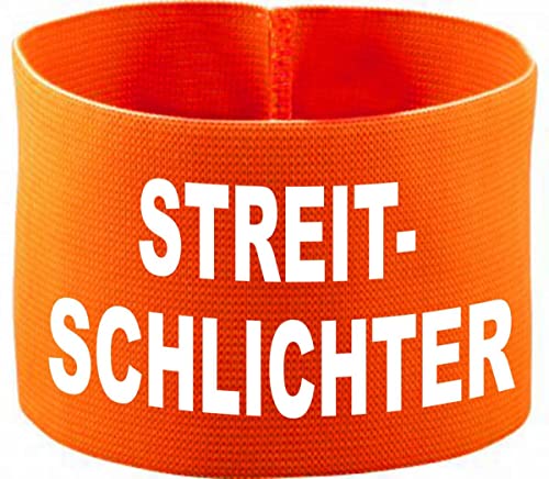 Kleiner Fratz gummielastische Armbinde 10 cm personalisiert mit STREITSCHLICHTER (Farbe Neonorange) (Gr. Senior - 28 cm) von Kleiner Fratz