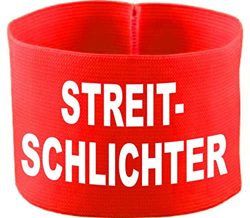 Kleiner Fratz gummielastische Armbinde 10 cm personalisiert mit STREITSCHLICHTER (Farbe rot) (Gr. Senior - 28 cm) von Kleiner Fratz