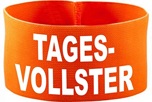 Kleiner Fratz gummielastische Armbinde 10 cm personalisiert mit TAGESVOLLSTER (Farbe Neonorange) (Gr. 3XL - 33 cm) von Kleiner Fratz