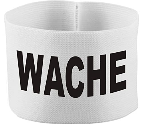 Kleiner Fratz gummielastische Armbinde 10 cm personalisiert mit WACHE (Farbe Weiss) (Gr. Senior - 28 cm) von Kleiner Fratz