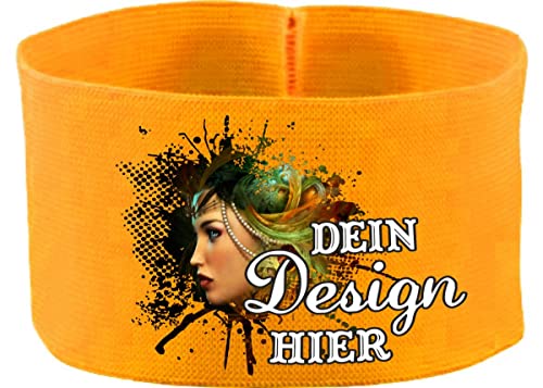 Kleiner Fratz gummielastische Armbinde 10 cm personalisiert mit deinem Wunschtext oder Logo (Farbe gelb (Gr. Senior - 28 cm) von Kleiner Fratz