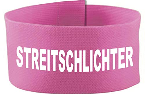 Klett Armbinde 5 cm Bedruckt mit STREITSCHLICHTER (Farbe rosa) (Gr. Senior - 25-35 cm) von Kleiner Fratz