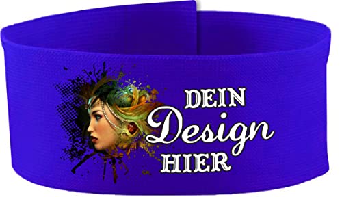 Klett Armbinde 5 cm personalisiert mit deinem Wunschtext oder Logo (Farbe Royalblau) (Gr. Junior - 15-25 cm) von Kleiner Fratz