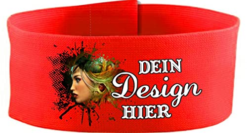 Klett Armbinde 5 cm personalisiert mit deinem Wunschtext oder Logo (Farbe rot) (Gr. 3XL - 35-45 cm) von Kleiner Fratz