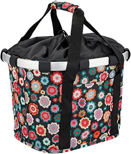 KLICKfix Unisex – Erwachsene Happy Flowers Fahrradkorb, Bunt, 15 Liter von KlickFix