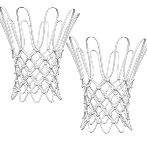 Klink - Professionelles Basketballnetz Syhood, 12 Schlaufen, 53,3 cm Länge, für Standardgrößen Basketballkörbe, Material: Polyester, Größe: M, Farbe: Weiß Klink - Professionelles Basketballnetz Syhood, 12 Schlaufen, 53,3 cm Länge, für Standardgrößen Basketballkörbe, Material: Polyester, Größe: M, Farbe: Weiß von Klink