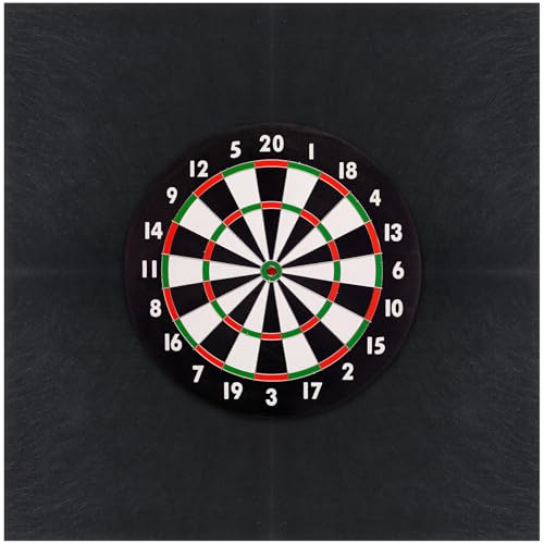 Klmnop Schwarze Dartscheiben-Wandschutz, 61 x 61 cm, Filz-Dartscheiben-Wandschutz, 1,3 cm Dicke, einfach zu montierender Dart-Wandschutz (schwarz) von Klmnop