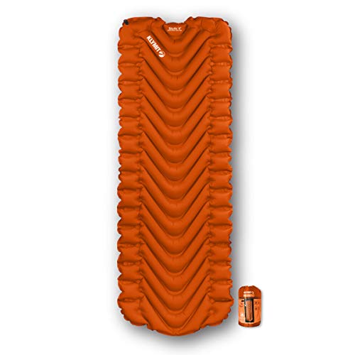 Klymit Static V aufblasbare Isomatte für Camping, leichtes Wandern und Rucksackreisen, Luftbett, Orange von Klymit