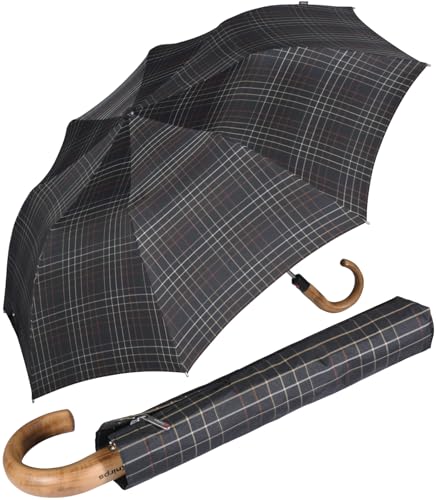 Knirps Herren Taschenschirm Topmatic SL Holz-Rundhakengriff - Check Black Knirps Herren Taschenschirm Topmatic SL Holz-Rundhakengriff - Check Black von Knirps