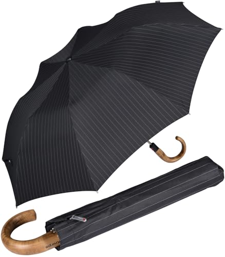 Knirps Herren Taschenschirm Topmatic SL Holz-Rundhakengriff - pinestripe Black Knirps Herren Taschenschirm Topmatic SL Holz-Rundhakengriff - pinestripe Black von Knirps