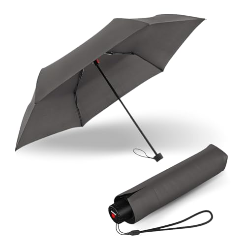 Knirps Regenschirm C.050 Small Manual Dark Grey mit Schirmtasche I kleiner Regenschirm für unterwegs I Handöffner Taschenschirm I Regenschirm windstabil & leicht I Mini Schirm Knirps Regenschirm C.050 Small Manual Dark Grey mit Schirmtasche I kleiner Regenschirm für unterwegs I Handöffner Taschenschirm I Regenschirm windstabil & leicht I Mini Schirm von Knirps