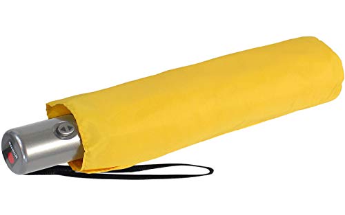 Knirps Regenschirm Slim Duomatic - klein und leicht mit Auf-Zu Automatik - Yellow von Knirps