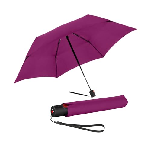 Knirps Taschenschirm Ultra U.200 Medium Duomatic – Auf-Zu-Automatik – Sturmfest – Windproof – Berry von Knirps