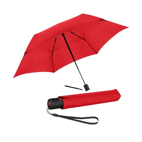 Knirps Taschenschirm Ultra U.200 Medium Duomatic – Auf-Zu-Automatik – Sturmfest – Windproof – Rot von Knirps