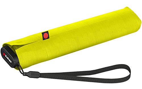 Knirps Taschenschirm Ultra US.050 Slim Manual – Ultra leicht und flach – Sturmfest – Windproof – 21 cm – Gelb von Knirps