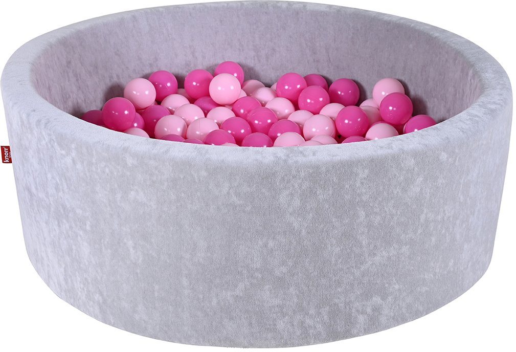 Knorrtoys® Bällebad Soft, Grey, mit 300 Bällen soft pink, Made in Europe von Knorrtoys®