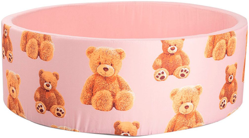 Knorrtoys® Bällebad Soft, Teddy pink, mit 150 Bällen grey/white/transparent, Made in Eurpe von Knorrtoys®