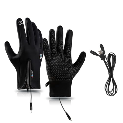 Hygosport Rechargeable Heated Electric Touchscreen Gloves, USB Thermal Gloves Unisex, Windproof Waterproof (I, M) von Knubbuf