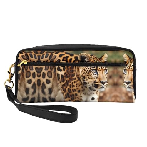 Kosmetiktasche für Damen, Leopardenmuster, kleine Make-up-Tasche für Reisetasche, Zubehör, Organizer, Reißverschlusstasche, Schwarz , Einheitsgröße, Kosmetiktasche von KoNsev