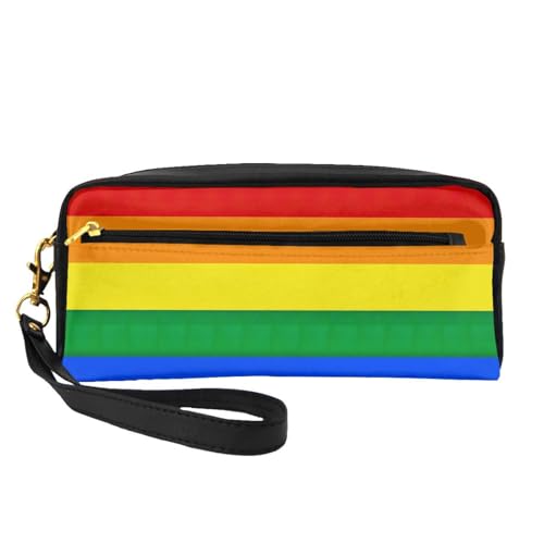 Kosmetiktasche mit Regenbogen-Flagge, kleine Make-up-Tasche für Reisetasche, Zubehör, Organizer, Reißverschlusstasche, Schwarz , Einheitsgröße, Kosmetiktasche von KoNsev