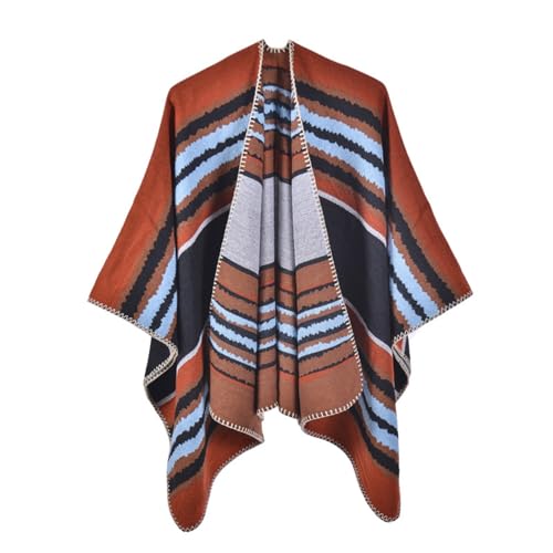 Angebot des Tages: Poncho Damen Elegant Schultertuch Warm Schottische Kleidung Winter mit Kapuze Cape Schwarz Schal Strick Ponchos & Capes für Wolle Rollstuhl Pullover Umhang Baumwolle von Kobilee