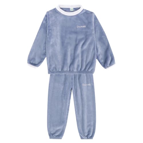 Black Friday Angebote 2024 - Flauschiger Schlafanzug Kinder Mädchen Jungen Fleece Zweiteiler Pyjama Flanell Pijamas Plüsch Winter Warme Schlafanzüge Kuschel Nachtwäsche Pjs von Kobilee